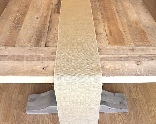 Miniatura 5 de CleverDelights Rollo de arpillera prémium de 9 pulgadas, 10 yardas, bordes acabados sin deshilacharse, tela de arpillera de yute natural, 9 pulgadas