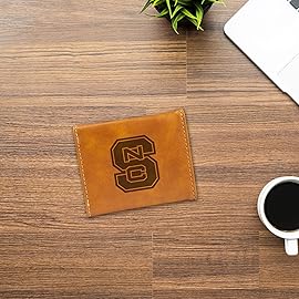 Rico Industries Laser Engraved Trifold Wallet, North Carolina State Wolfpack, Brown, 3.25 x 4-