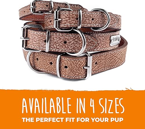 Miniatura 6 de Mighty Paw Collar de cuero para perro  Cuero auténtico envejecido y una hebilla de metal fuerte. Súper suave para máxima comodidad. Aspecto de
