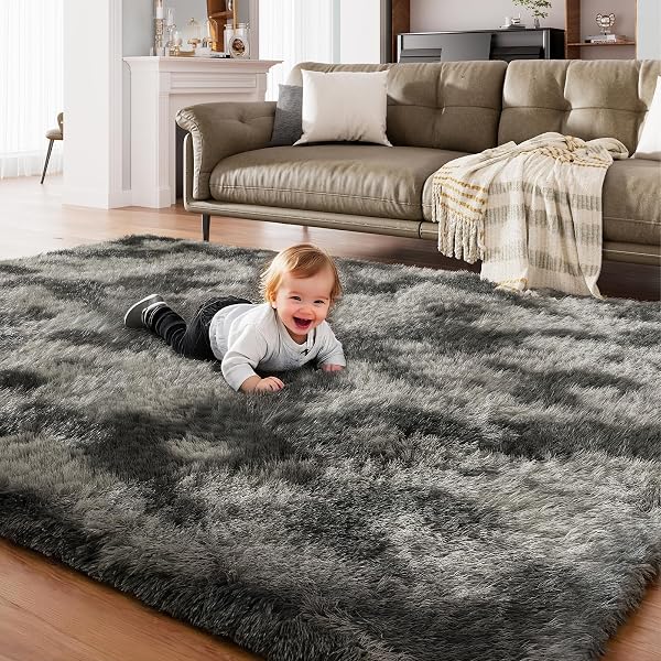 AMTOVO Area Rugs for Living Room, Fluffy Clearance Bedroom Rug, Large Throw Shag Carpet for Nursery, Kids, Playroom Home