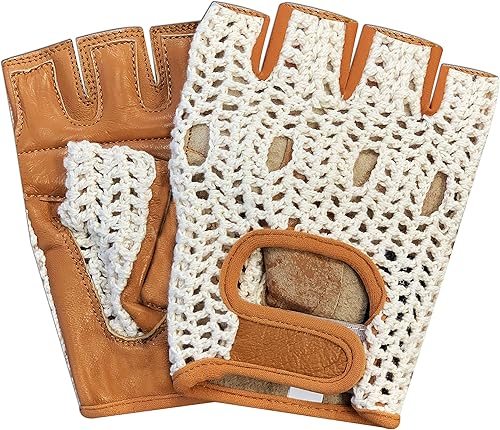 Guantes de malla de cuero suave real sin dedos para conducir, entrenamiento con pesas, ciclismo, silla de ruedas W-1037 (XXL)