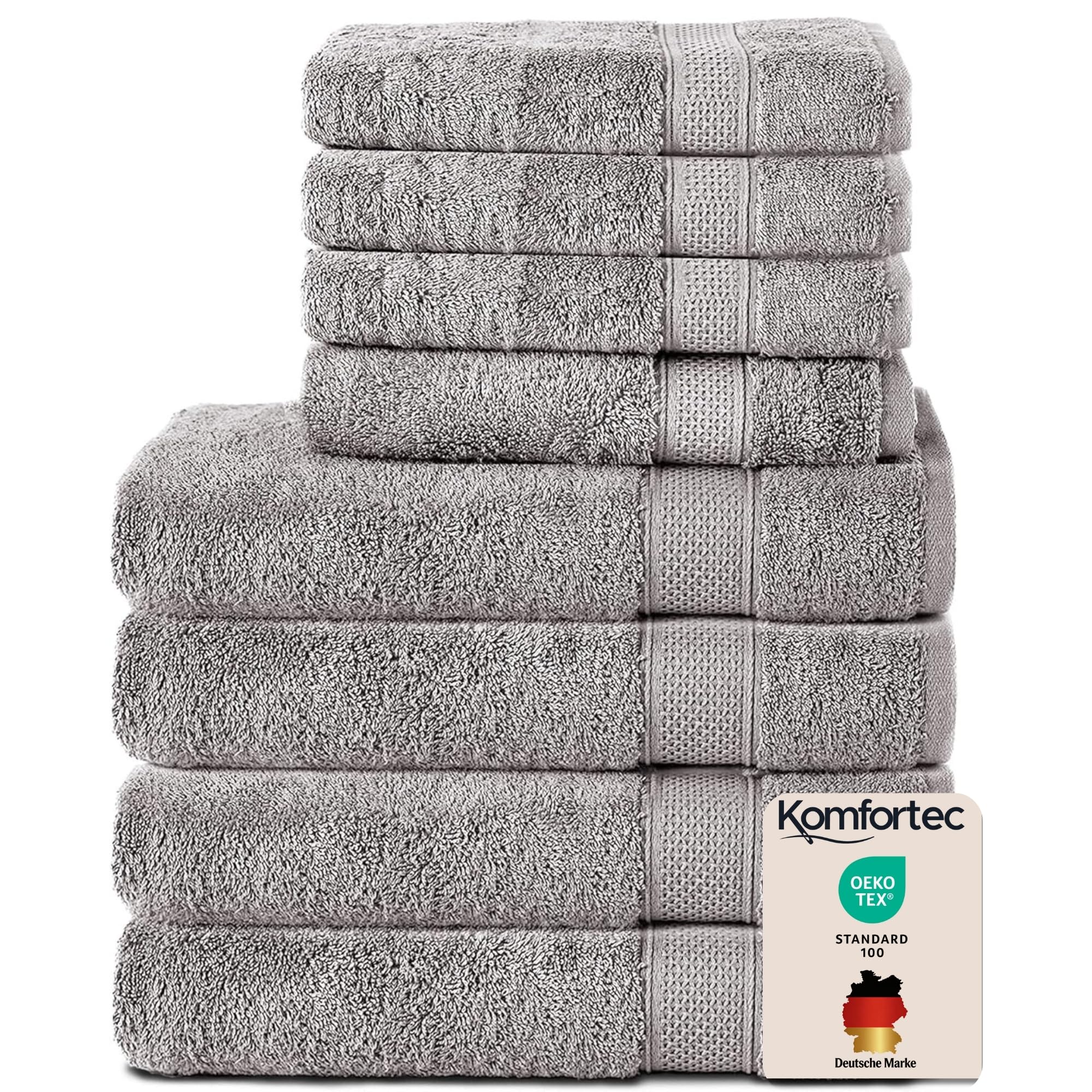 Komfortec Ensemble de Serviettes 8 Pièces, 100% Coton