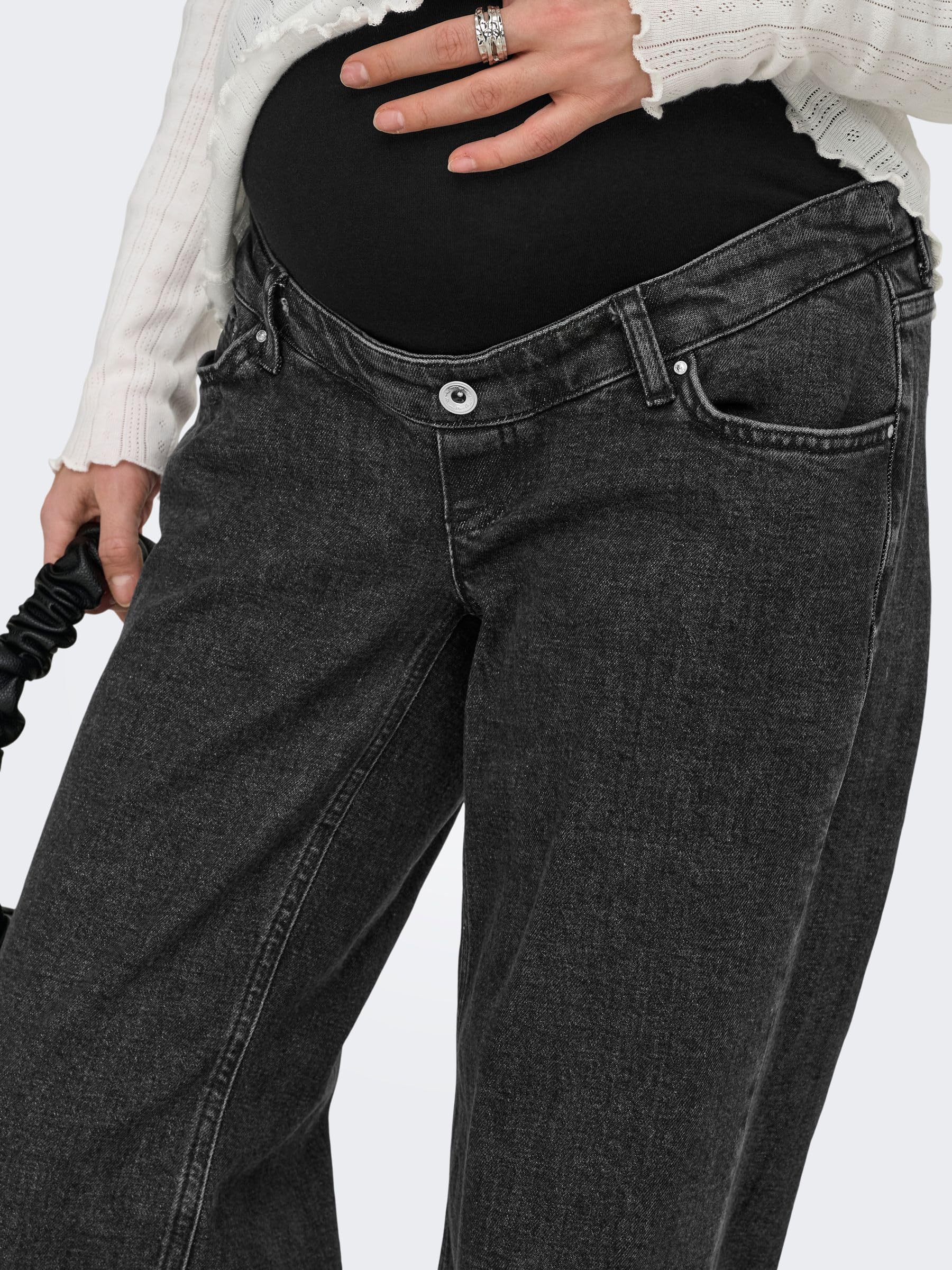 ONLY OLMJUICY Jean pour femme avec jambes larges Taille haute Coupe droite