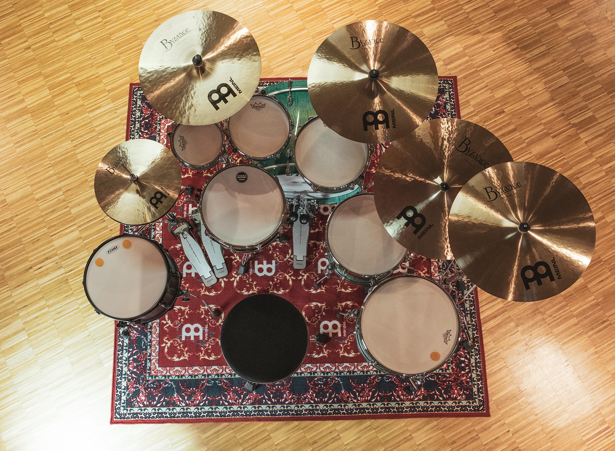 Meinl Cymbals Drum Rug Schlagzeugteppich 2x2 Meter für große Setups - rutschfester Boden, dicht gewebter Stoff – Drumset Zubehör, Oriental (MDRL-OR)