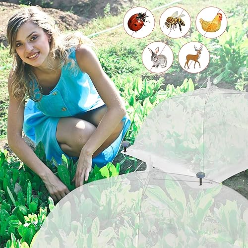 Miniatura 2 de Costyle Paquete de 4 protectores de plantas contra animales, cubierta de malla para plantas de fresa, paraguas de 17 pulgadas para mantener a los