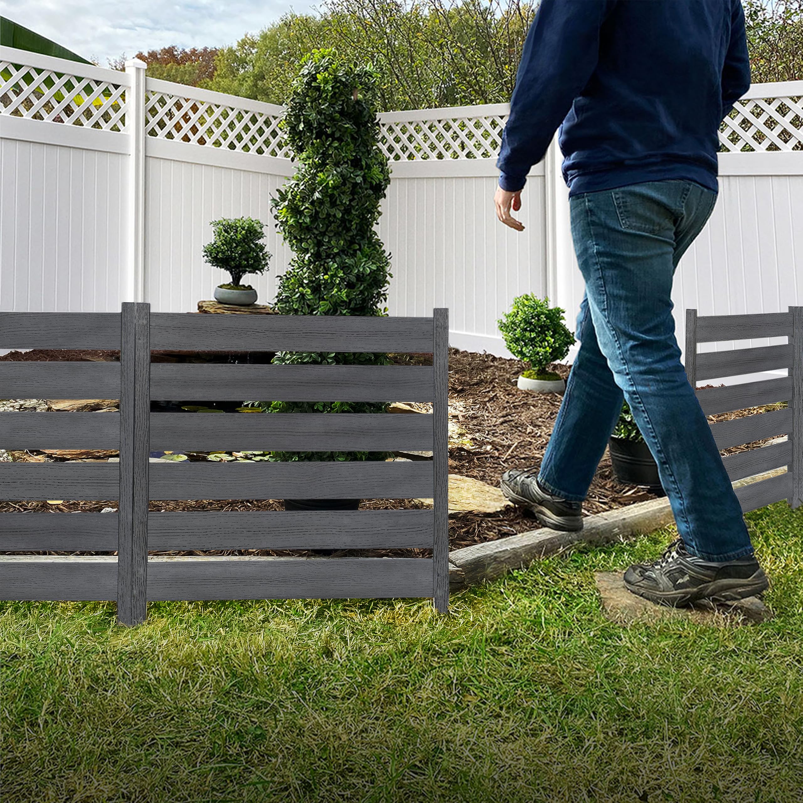 Amazon.com: 26in H x 24in W (3 Panels) No Dig Zippity Maui Fence