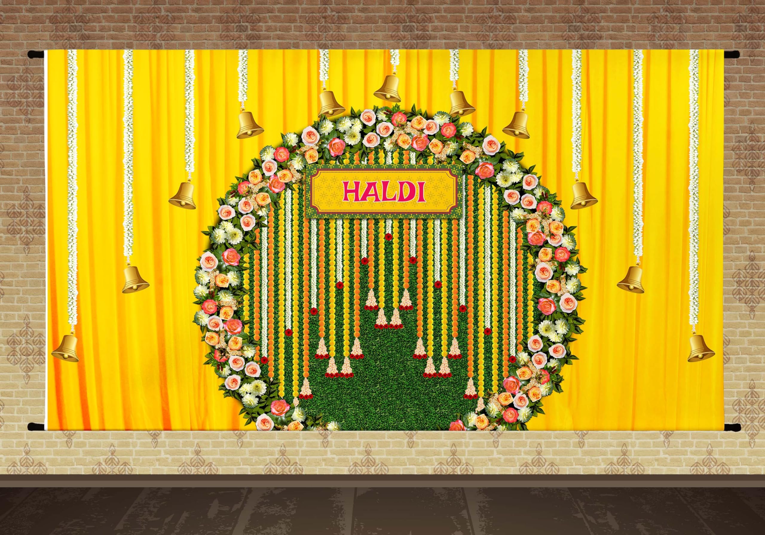 Sukalpa Haldi Decoration Curtain Backdrop Decoration, Size 8x5,Pack of 1(Background Decoration Cloth) (B0D2LFSWMV) Amazon Price History, Amazon Price Tracker