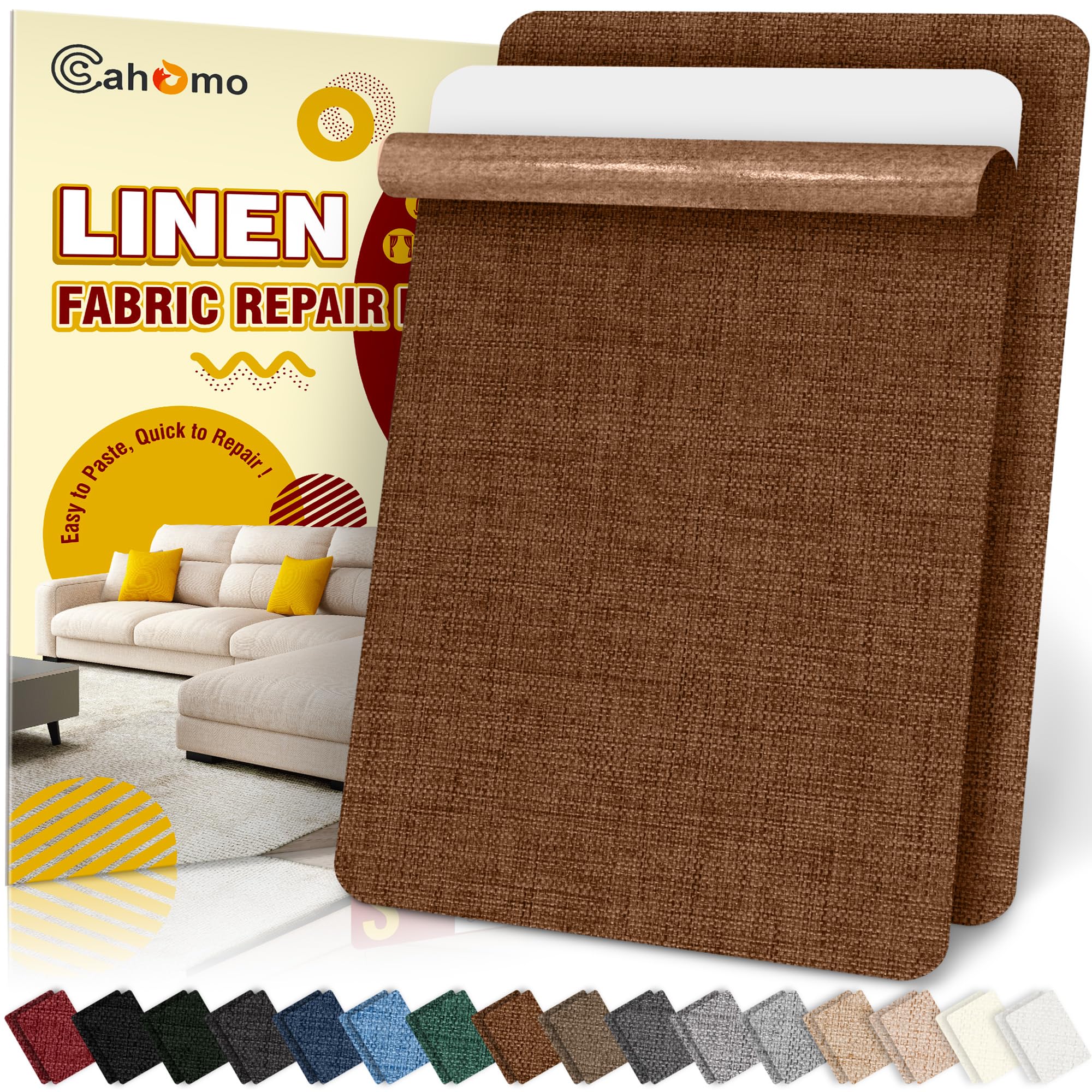 Flicken Selbstklebend Stoff, Cahomo Leinenstoff Patches Selbstklebend, Leinen Reparatur Patches für Sofa, Autositze, Bootssitze, Bürostuhl, Vorhang