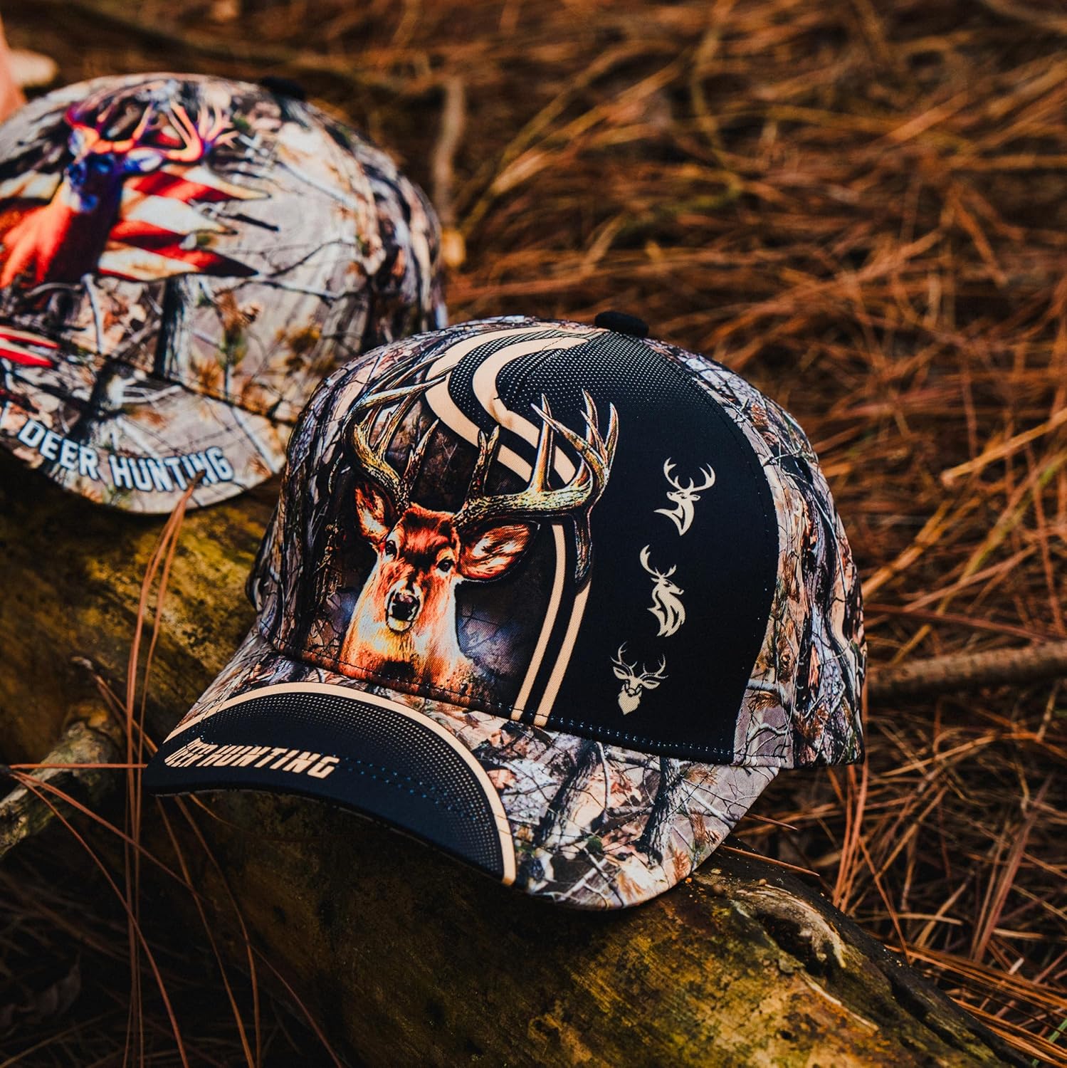 CleveFit Premium Deer Hunting Cap, Classic Deer Hunter Baseball Cap, American Hunter Brow Brown Adjustable Hat, Outdoor Hunting Dad Hat for Men - Image 7