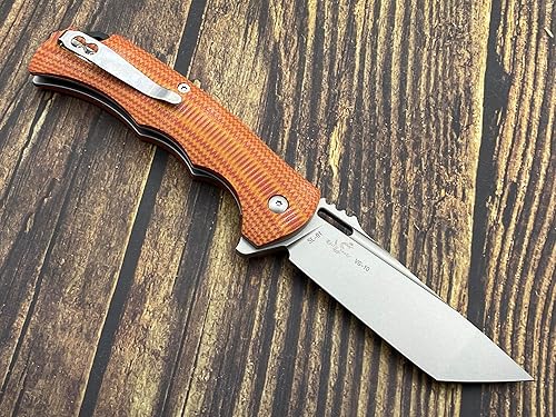 Miniatura 2 de twosun Sixleaf Cuchillo Plegable Con Hoja VG-10 G10 Mango Herramienta De Camping SL-01-Naranja