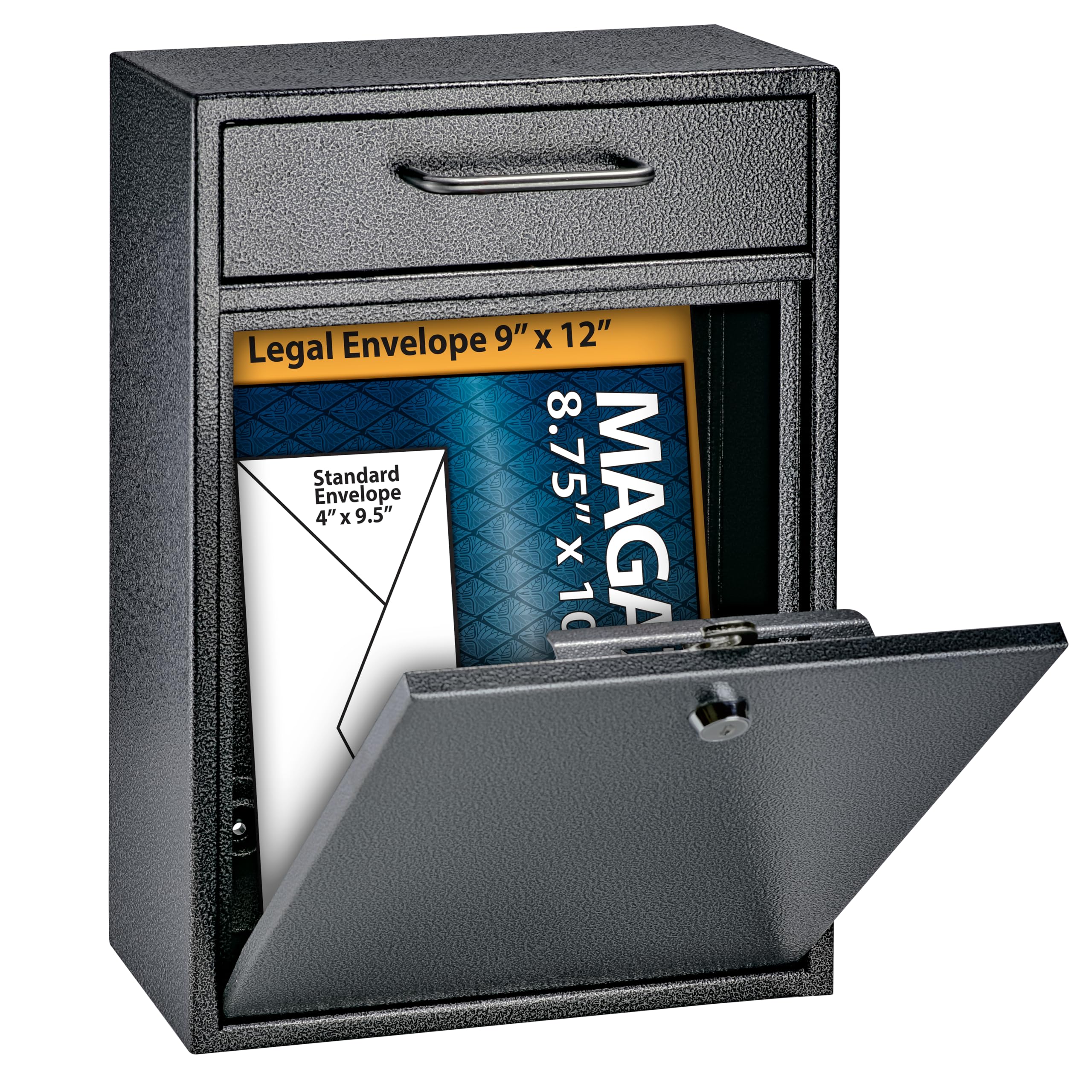 Mail Boss 7413 High Security Steel Locking Wall Mounted Mailbox-Office Comment Letter Deposit, Galaxy Drop Box,Medium