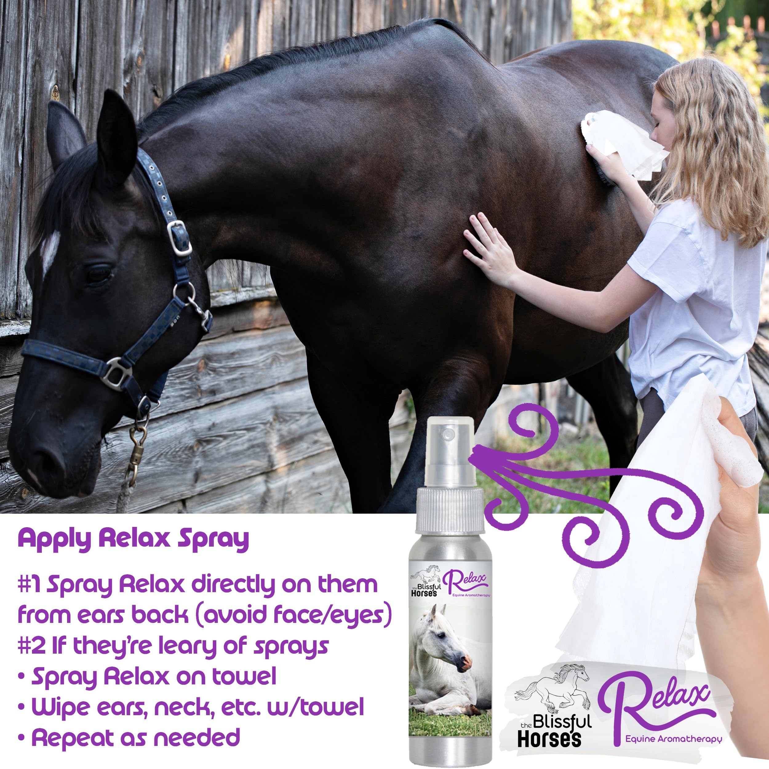 The Blissful Horses Relax Spray Aromatherapy All Natural Support for Your Horse's Anxiety - image 4