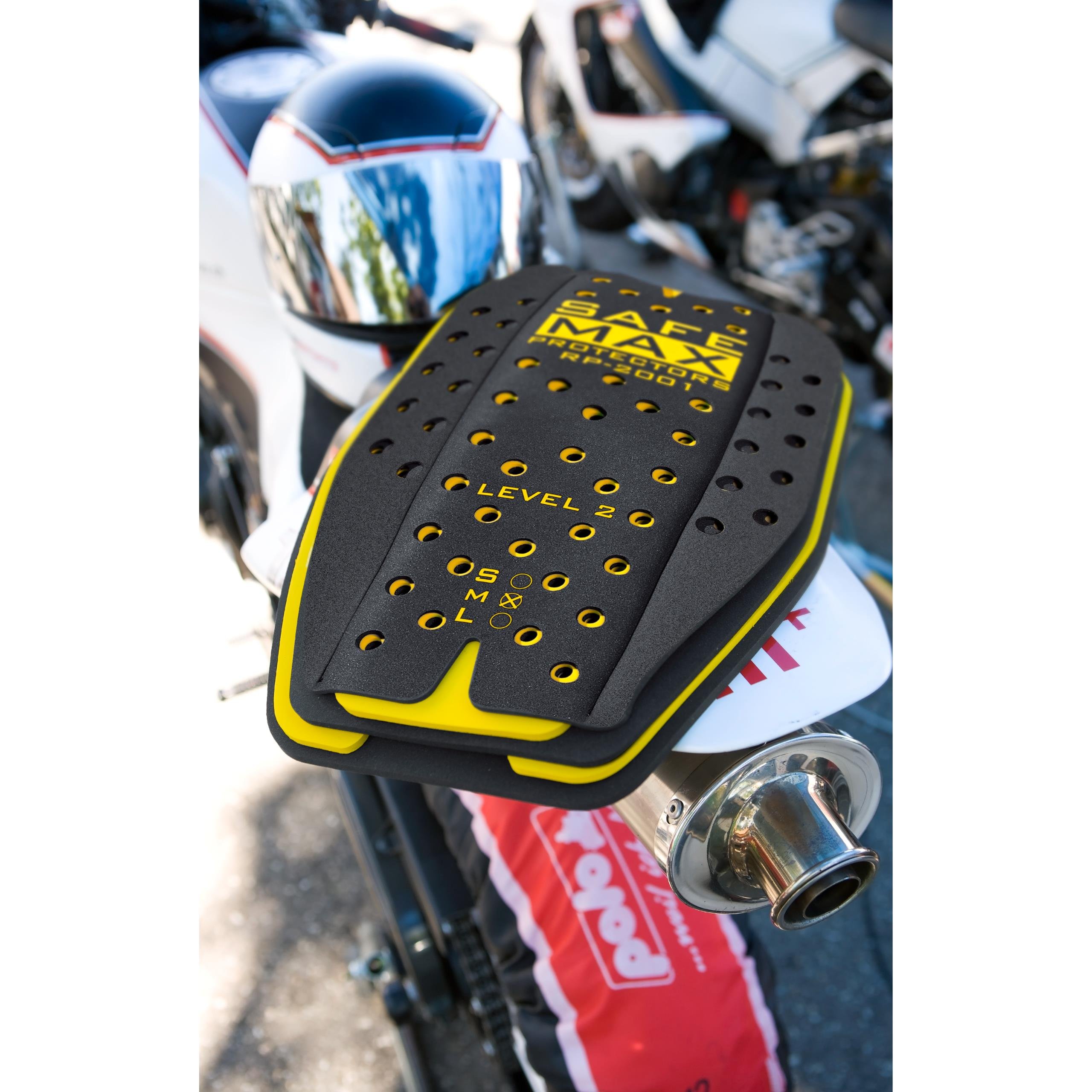 Safe Max® Insert de protection dorsale pour veste de moto Insert de protection dorsale RP-2001, 4 couches, jaune S, Unisexe, Multipurpose, toute l'année