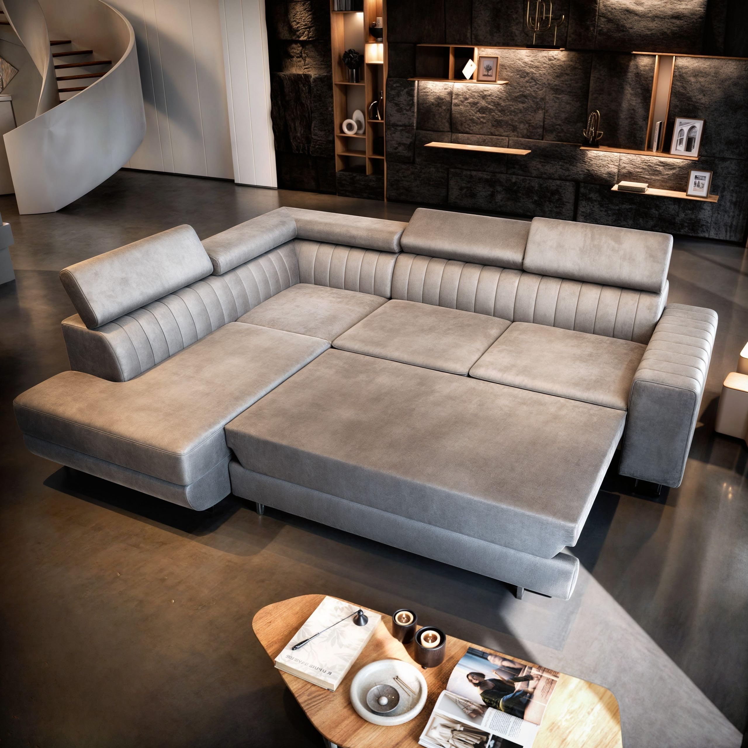 Masseno Ecksofa NOLA L-S mit Schlaffunktion L-Form, Klassisch Sofa mit Bettkasten, Wohnzimmersofa, Couch, Soffa, Bettsofa, Couchgarnitur