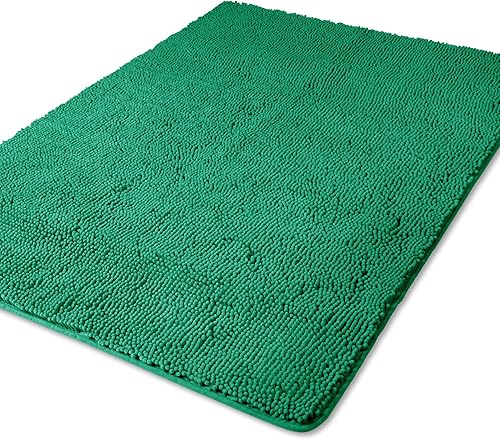 Miniatura 125 de Yeaban Alfombras de baño gris oscuro – Gruesas alfombras de baño de chenilla | Alfombras de baño absorbentes y lavables antideslizantes, alfombras