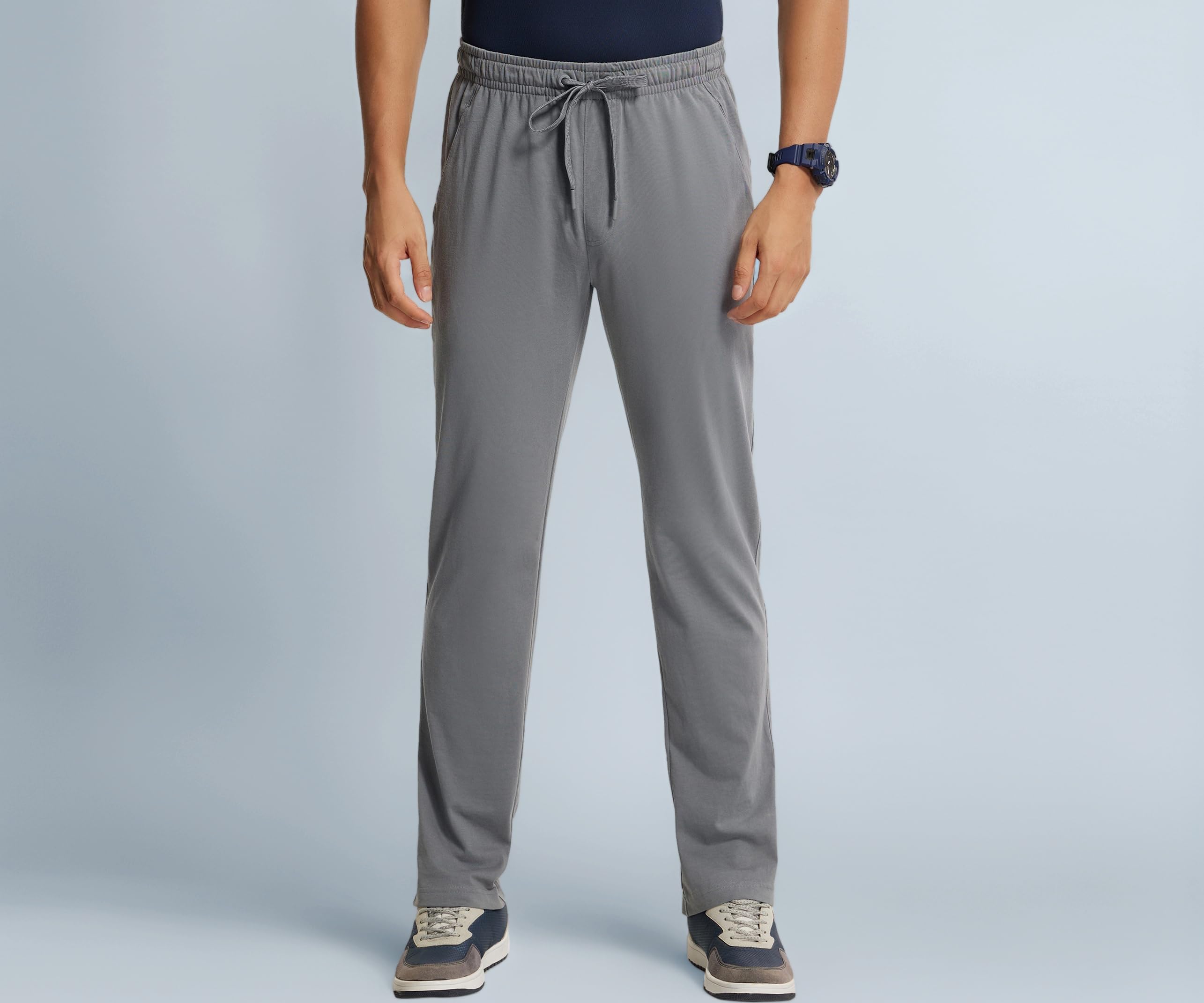 - SP27 Men's Super Combed Cotton Rich Slim Fit Active Wear Trackpants with Stay Fresh Treatment