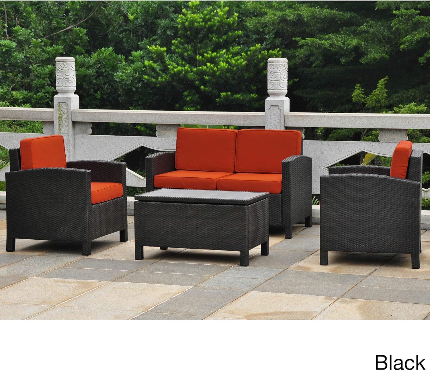 International Caravan Barcelona 4 Piece Resin Patio Sofa