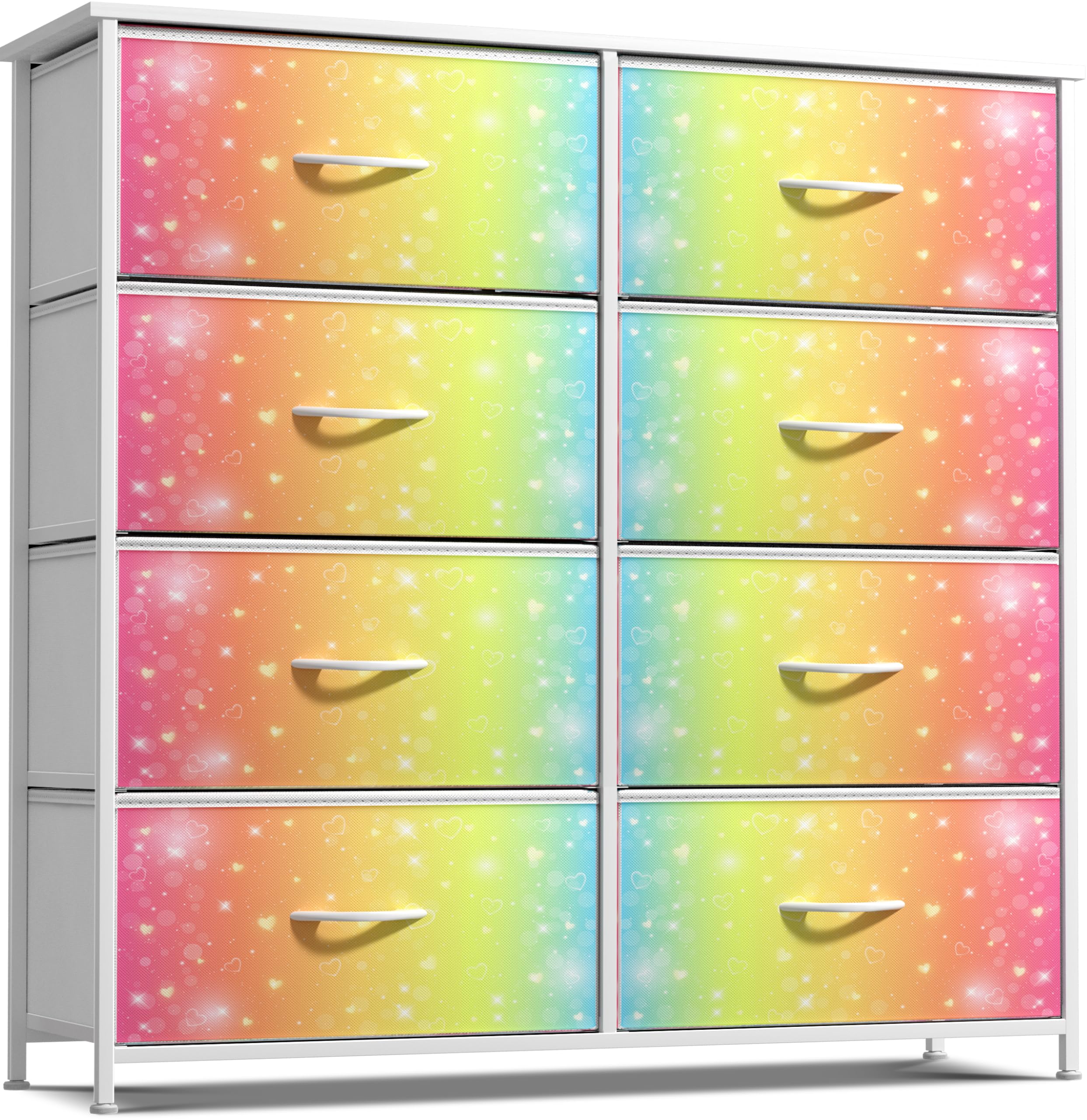 Sorbus Kids Dresser with 8 Drawers - Storage Unit Organizer Chest for Clothes - Bedroom, Kids Room, Nursery, & Closet (Rainbow, 31.5 x 12 x 32-8
