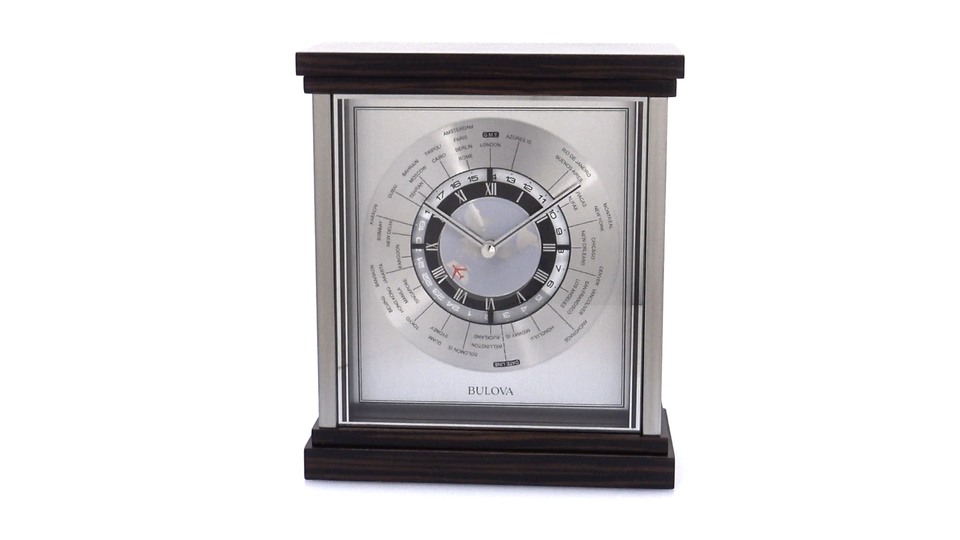 Amazon.com: Bulova B2258 Wyndmere World Time Clock : Home & Kitchen