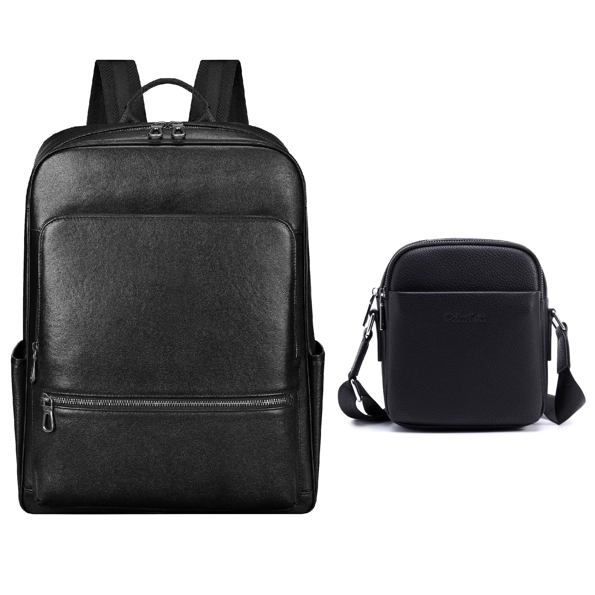 Business travel leather backpack Leather crossbody bag for men