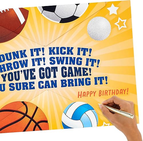 Miniatura 5 de Hallmark Tarjeta de cumpleaños jumbo para niños (deportes, All-Star Kid)