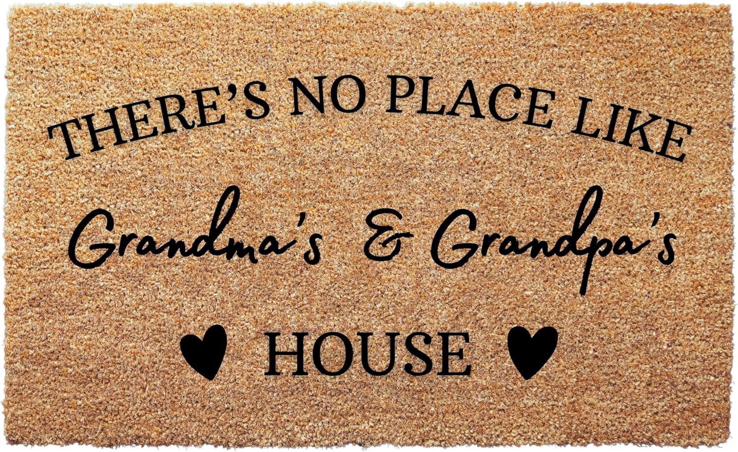 Grandparents House Doormat - There’s No Place Like Grandma & Grandpa’s Funny Custom Welcome Mat Outdoor Porch Rug for Front Door or Entryway Grandparents Day Gift