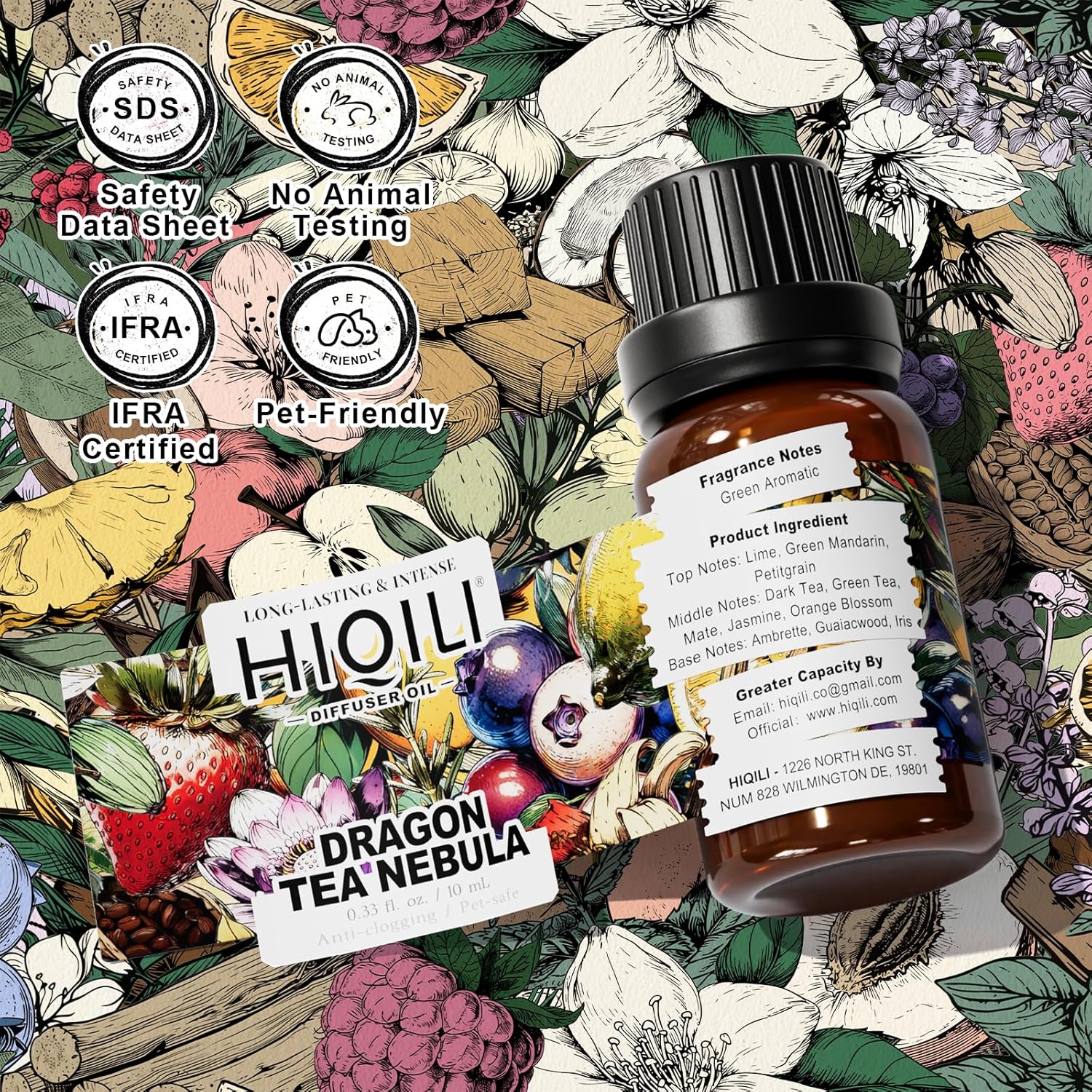 HIQILI Dragon Tea Nebula Diffuser Oil for Humidifiers & Aromatherapy, Inspired by Ar-mani The Yu.Long, Large Room & Office - 0.34 Fl Oz - Image 7