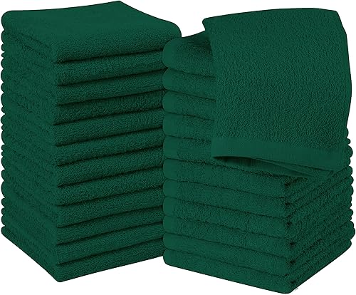 Utopia Towels Juego de 24 paños de algodón 100% algodón hilado en anillo, paños de franela de alta calidad, altamente absorbentes y suaves al tacto