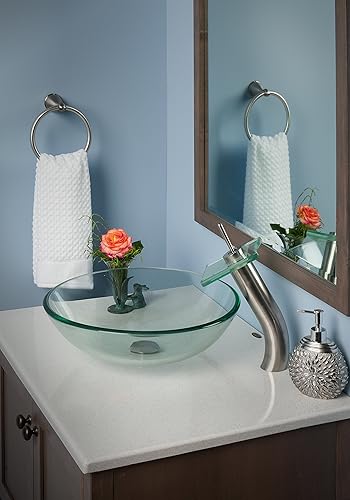 Miniatura 11 de Novatto GF-011ORB-T - Grifo cuadrado de cascada, bronce aceitado/vidrio de té Bronce aceitado/vaso de té