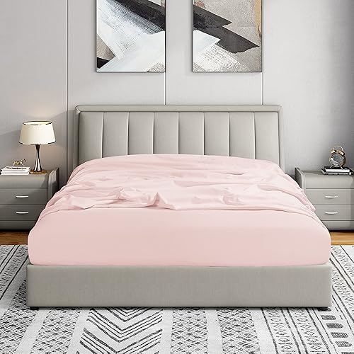 Cathay Home Sábana bajera tamaño Queen  Doble cepillado ultrasuave  Resistente a las arrugas y a la decoloración  Sábana bajera de bolsillo estándar