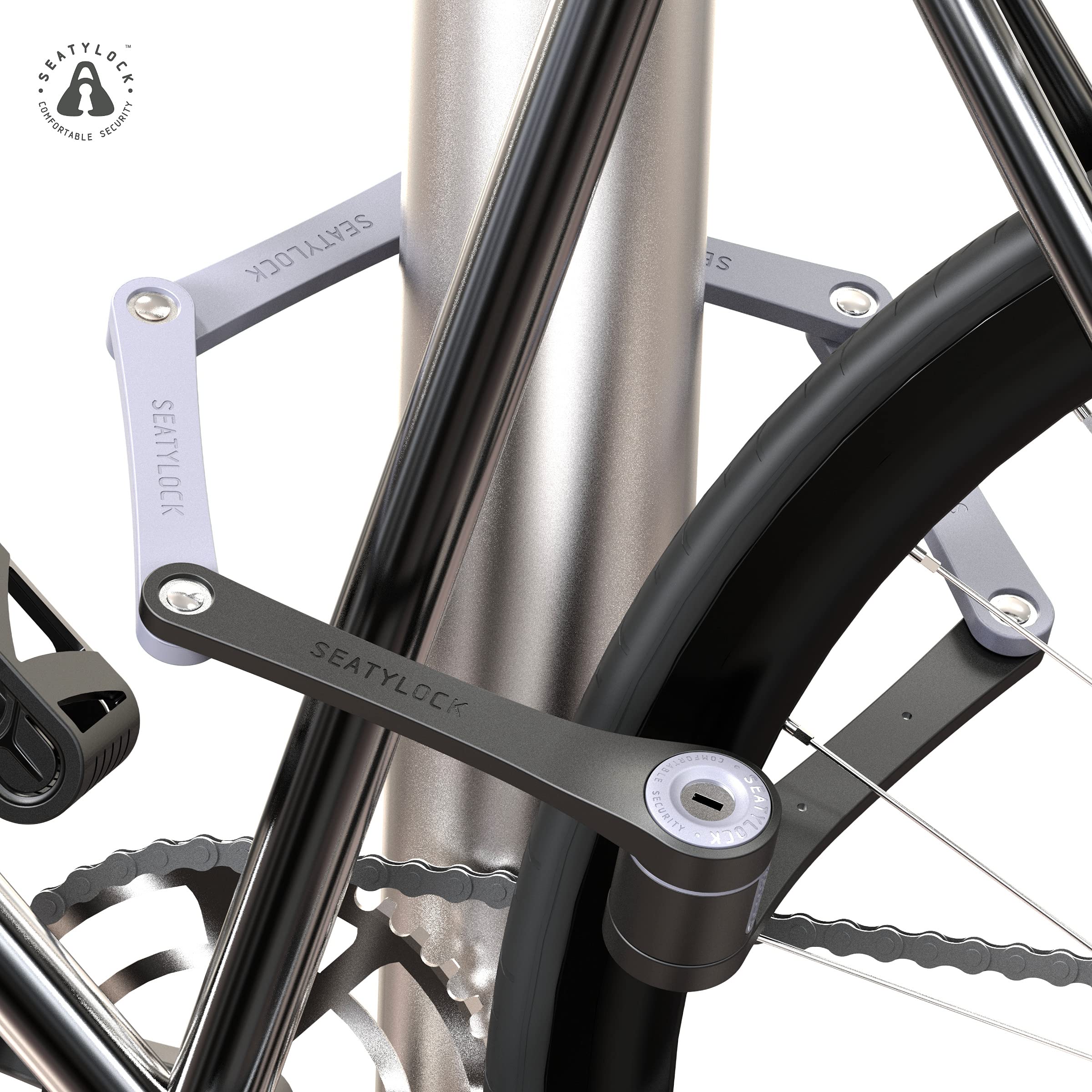 Seatylock FoldyLock Compact Antivol Velo Pliable - Anti Vol Velo Solide Pliable - Antivol Ultra Leger pour Vélo et Trottinette - 3 Ans de Tranquillité d'Esprit - 85 cm