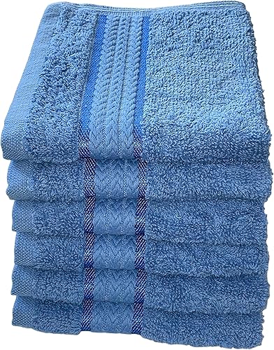 Miniatura 2 de Juego de 6 paños de lavado 100 algodón hilado en anillo paños de pelo grueso extra absorbentes y suaves toalla facial sin pelusas perfecto para baño