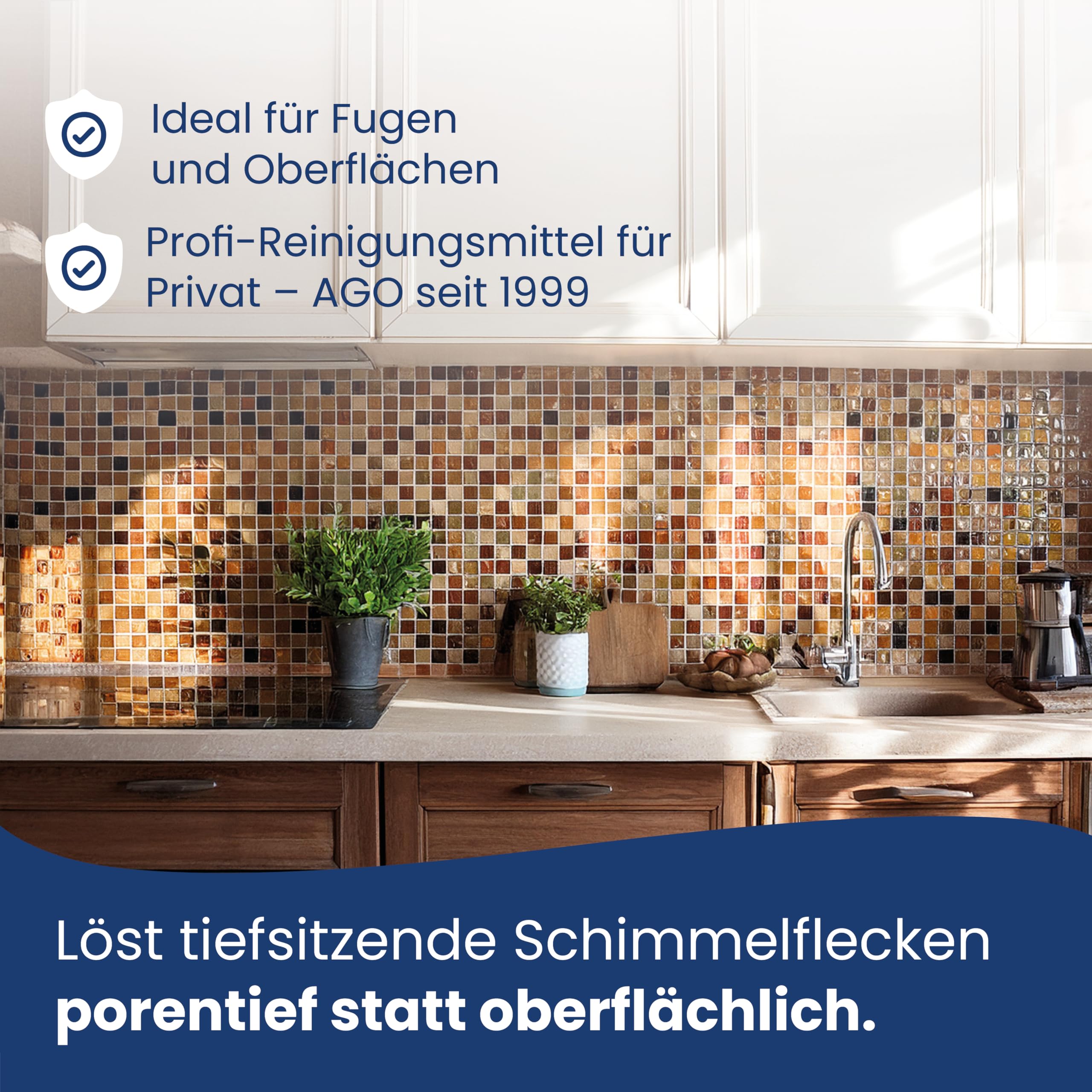 AGO 500ml Schimmelentferner mit Pinsel & Handschuhen – stärker als herkömmliche Sprühreiniger/hochkonzentriertes Anti Schimmel Mittel/Schimmelentferner Fugen Dusche