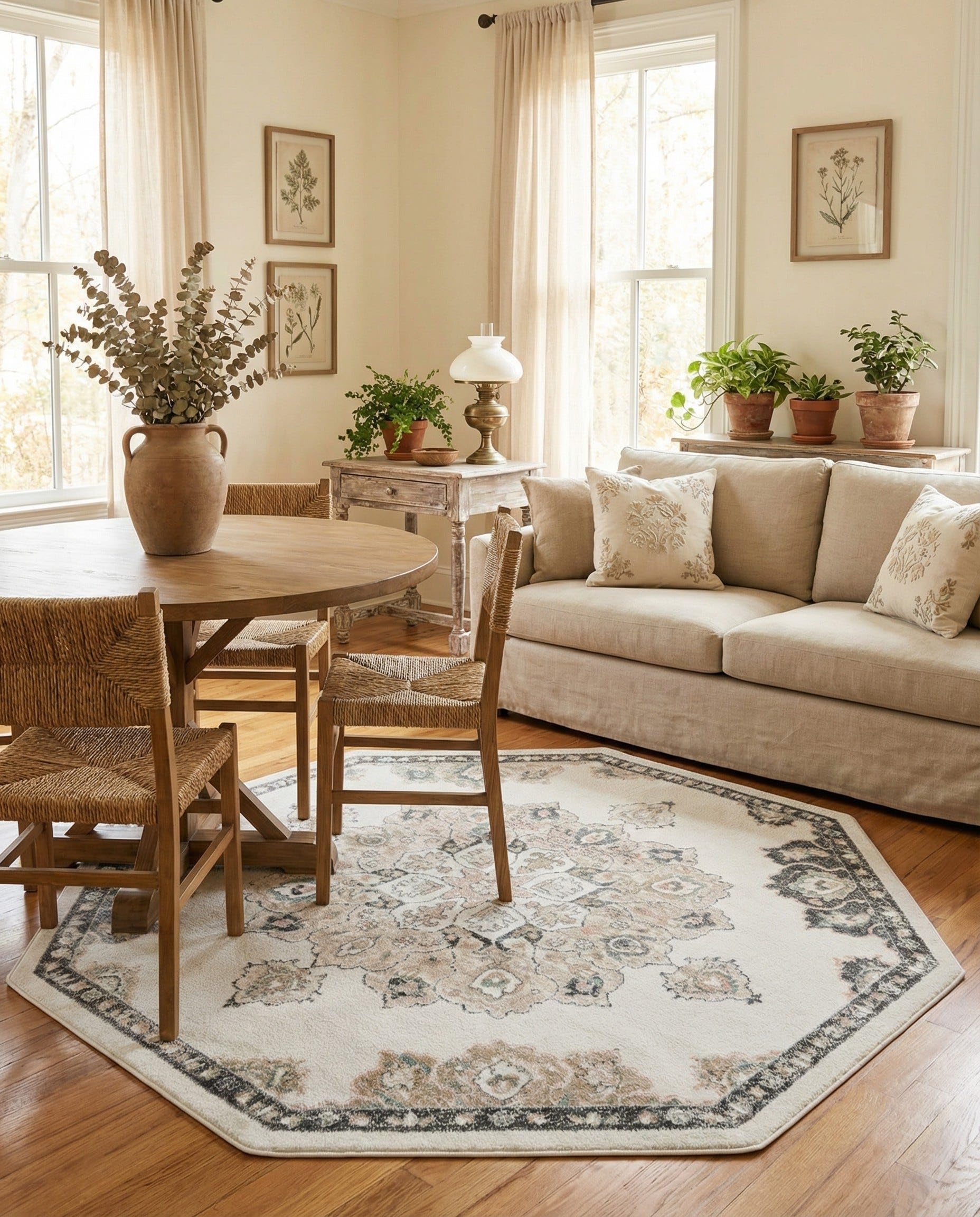 Amazon.com: Rugs.com - Parker Rug – 8 Ft Octagon Ivory Easy-Clean