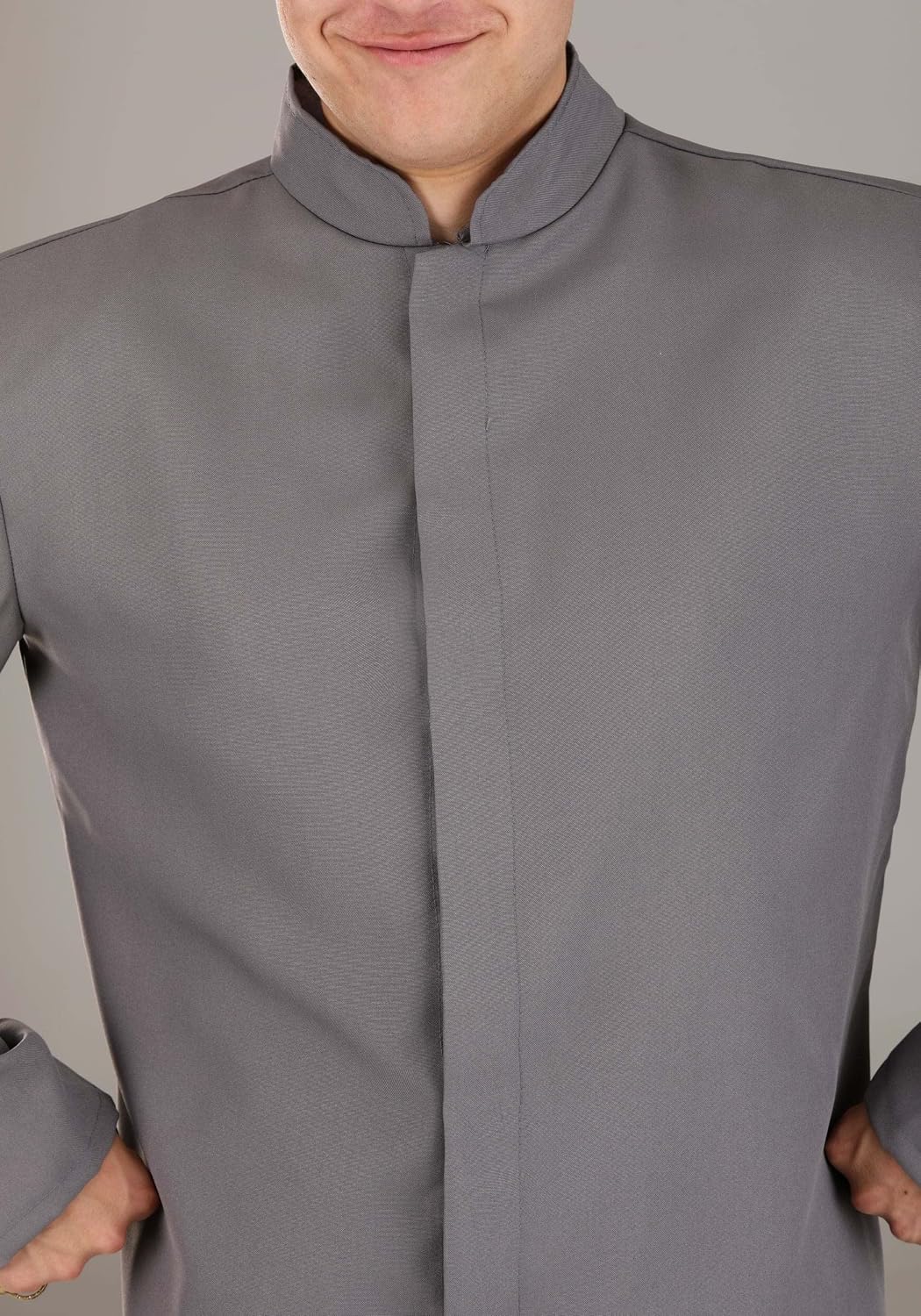 Men's Deluxe Gray Suit Jacket With A Mock Turtleneck Collar And Pants | Adult Dr. Evil Costume Suit | Iconic Villain Outfit