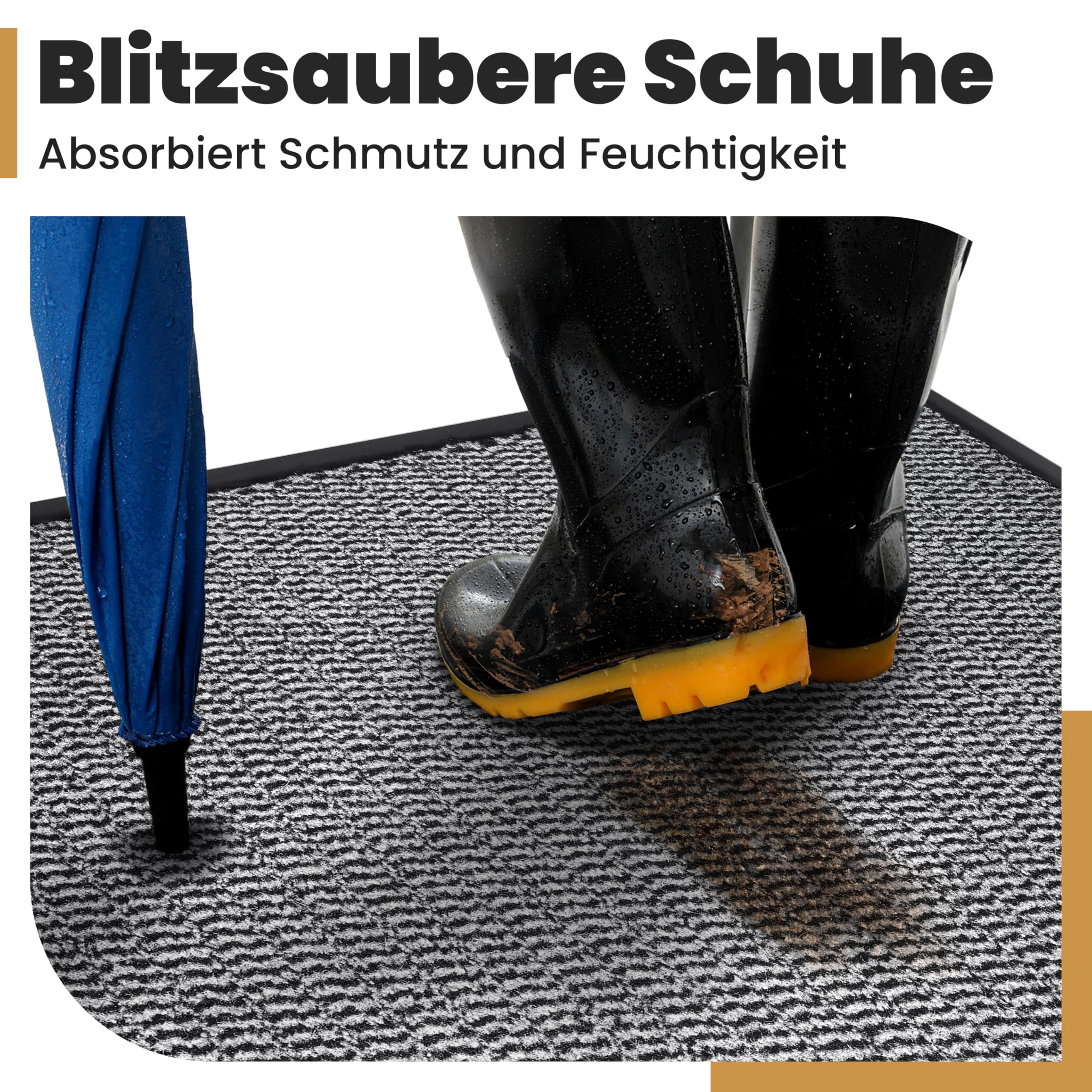 Bodenständig Pulito: lo zerbino definitivo per interni – parte superiore in tessuto assorbente (S-XXL), perfetto come zerbino 90 x 150 per interni ed esterni coperti. Zerbino grande XXL