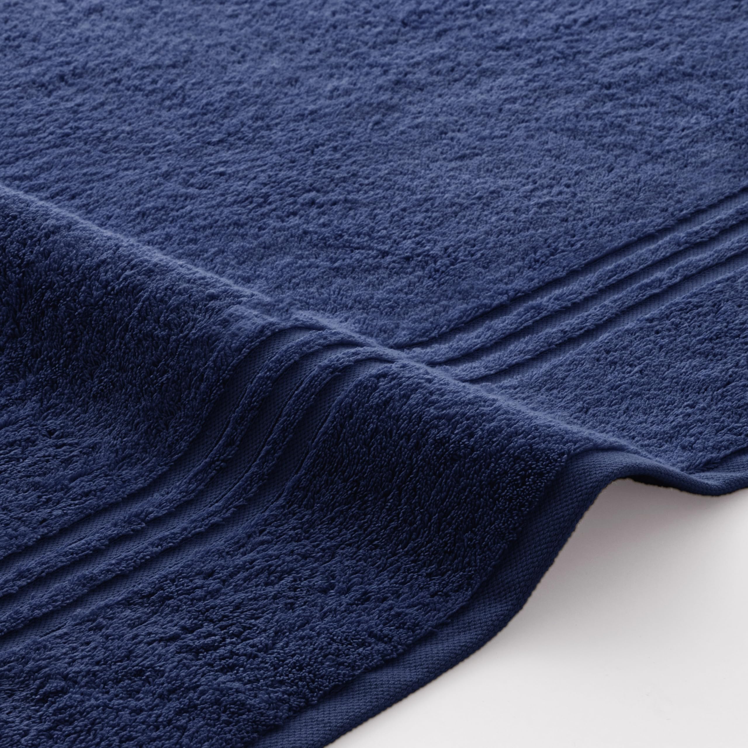 BOHEME | Juego de 2 Toallas Bicolor de Baño Grande Premium 700 g/m² | Celeste y Azul Oscuro | 2 (100x150) | 100% Algodón Suave y Absorbente| Secado Rápido | Lavables a Máquina | Uso Diario