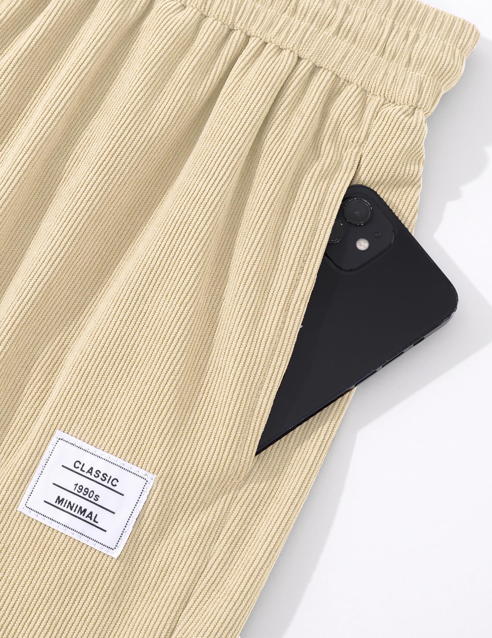 TARAINYA Velluto a Coste Pantaloncini Uomo Cotone Coulisse Estivi Causal Pantaloni Corti Uomo con Tasche