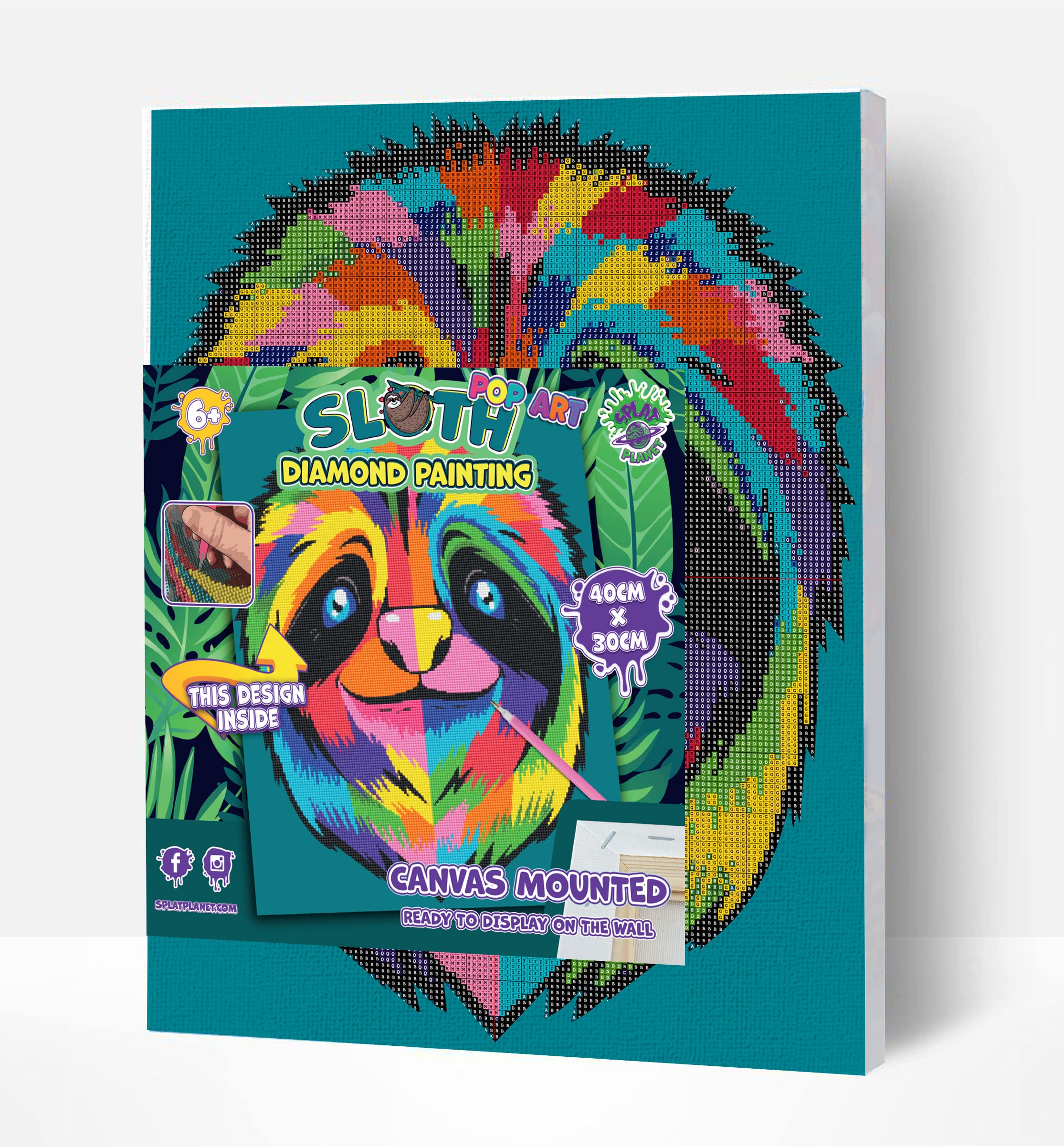 SPLAT PLANET Kit De Peinture Diamant Encadré Tigre, Art En Cristal, Strass Encadré, Kit De Peinture Diamant 5D, Décoration Murale, Loisirs Créatifs Pour Adultes, Enfants, 30 X 40 Cm