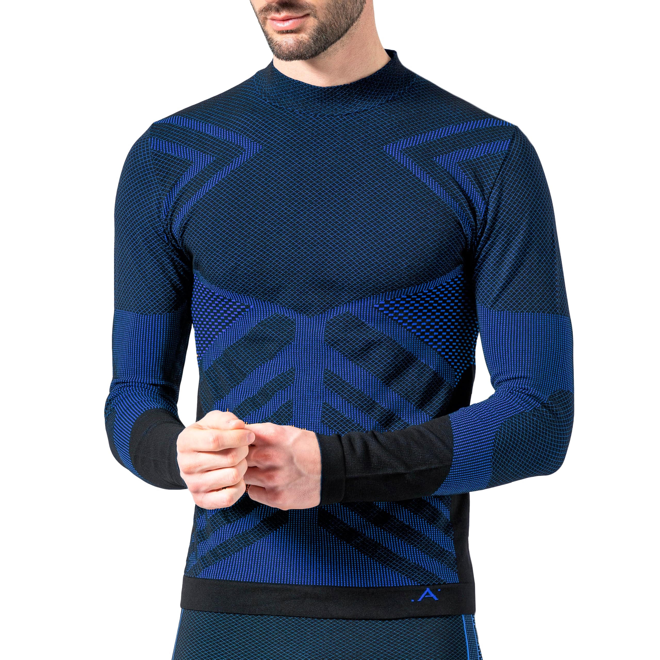 Risalti Camiseta Termica Hombre Cuello Alto Energy - Camiseta Cuello Alto Hombre Elástica y Transpirable, Ropa Interior Hombre, Camiseta Interior Hombre Sin Costuras - Made in Italy
