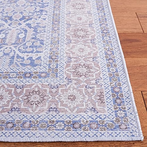 Miniatura 4 de SAFAVIEH Tucson Collection Area Rug - 6' x 9', Blue & Rust, Persian Design, Non-Shedding Machine Washable & Slip Resistant Ideal for High Traffic