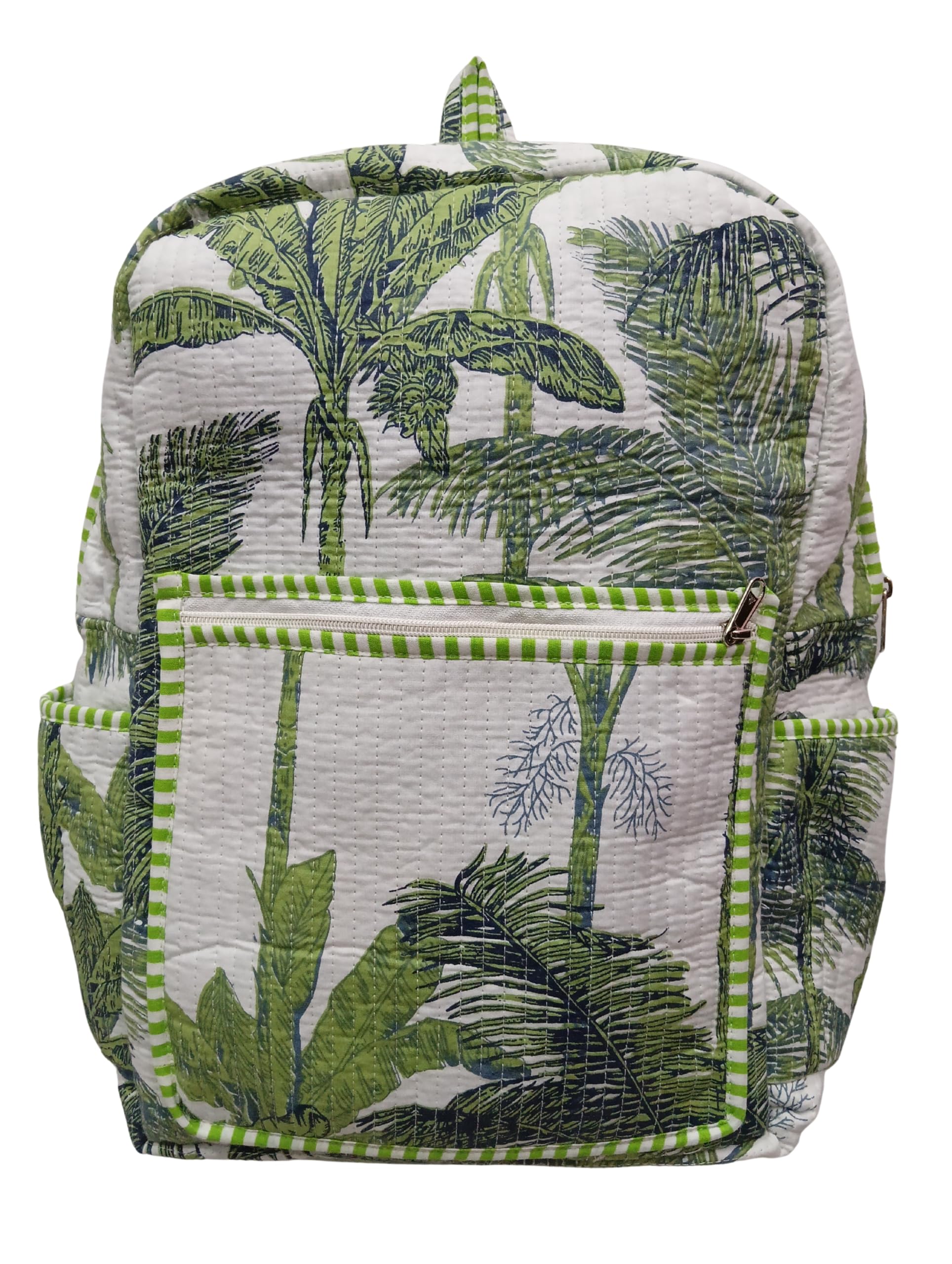Cotton Quilted Unisex Backpack Hand Block Floral Printed Design Stylish Eco-Friendly Bag for School, Travel, and Everyday Adventures-image-35