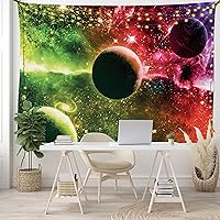 Vista 37 de Ambesonne Tapiz de isla tropical, olas del océano en la playa de Seychelles al atardecer horizonte, decoración de tela para colgar en la pared