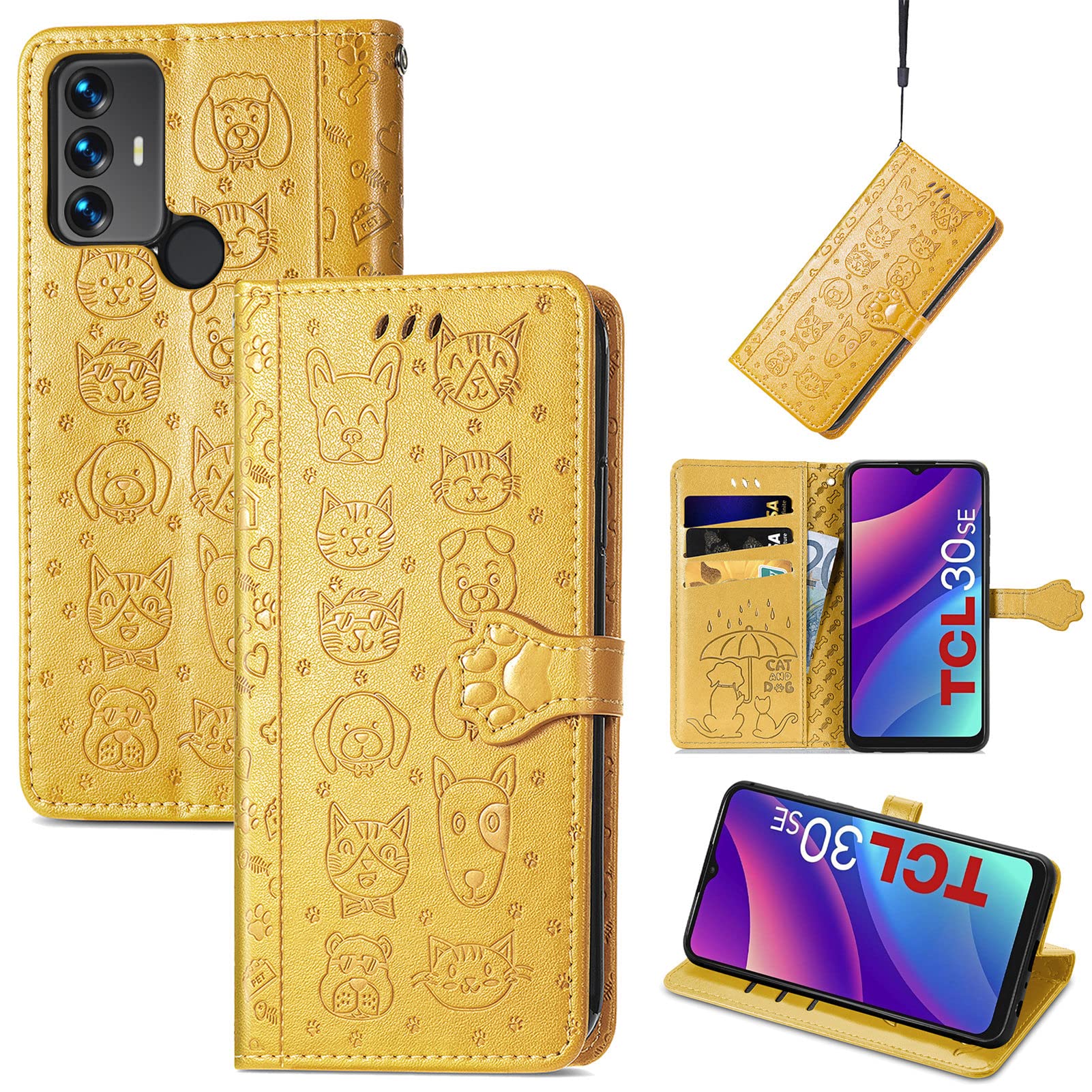 Cover In Pelle A Libro Per TCL 30 SE – Portafoglio Con Porta Carte, Chiusura Magnetica E Cavalletto, Blu - 2