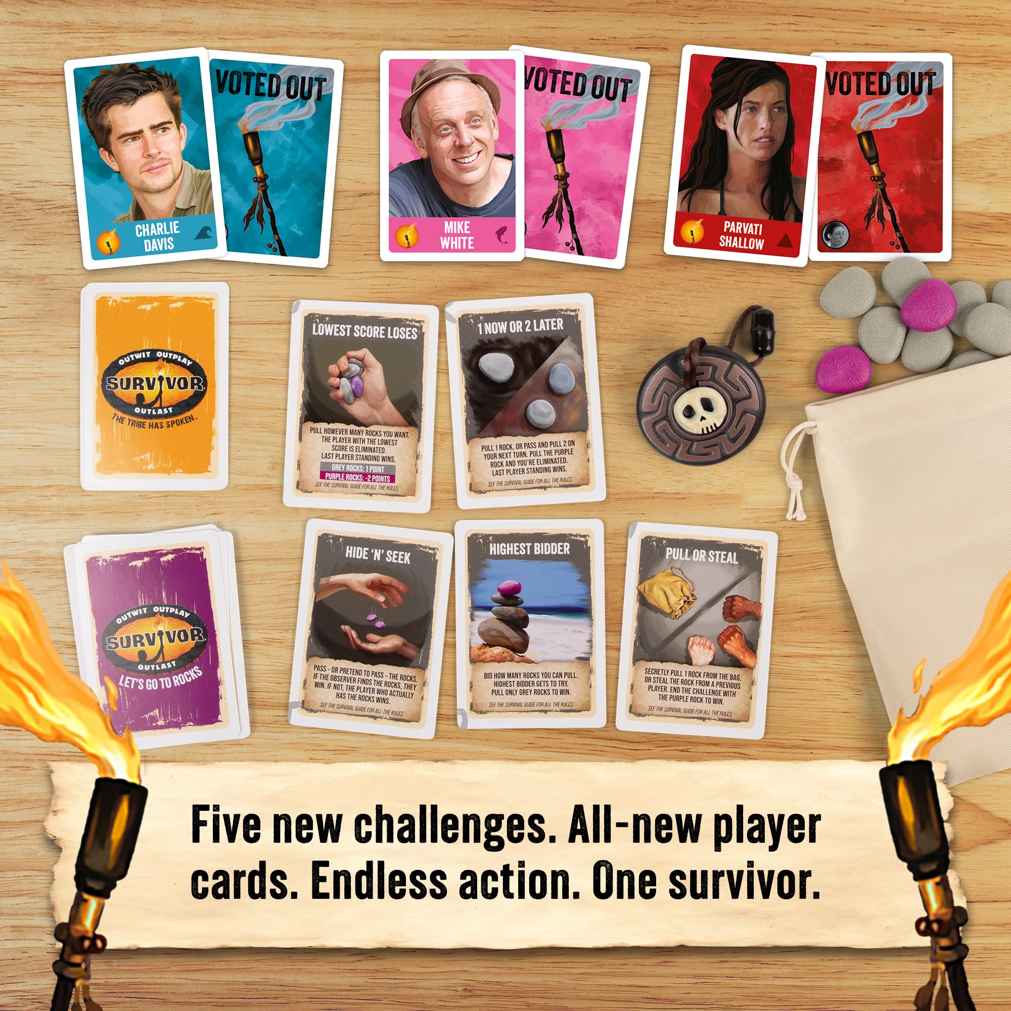 Exploding Kittens Survivor: Let’s Go to Rocks Game for Ages 8+, 2 to 6 Players, Strategy and Challenge Party Game with Rocks - Image 3