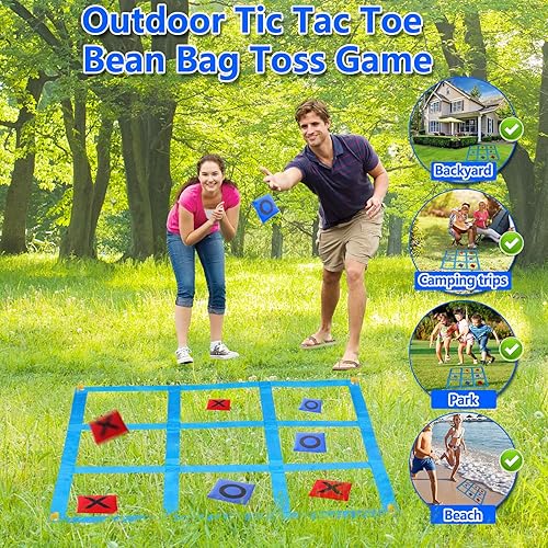Miniatura 2 de CWLAKON Juegos gigantes de lanzamiento de bolsas de frijoles para niños y adultos para exteriores, gran patio exterior, patio, carnaval, campo,