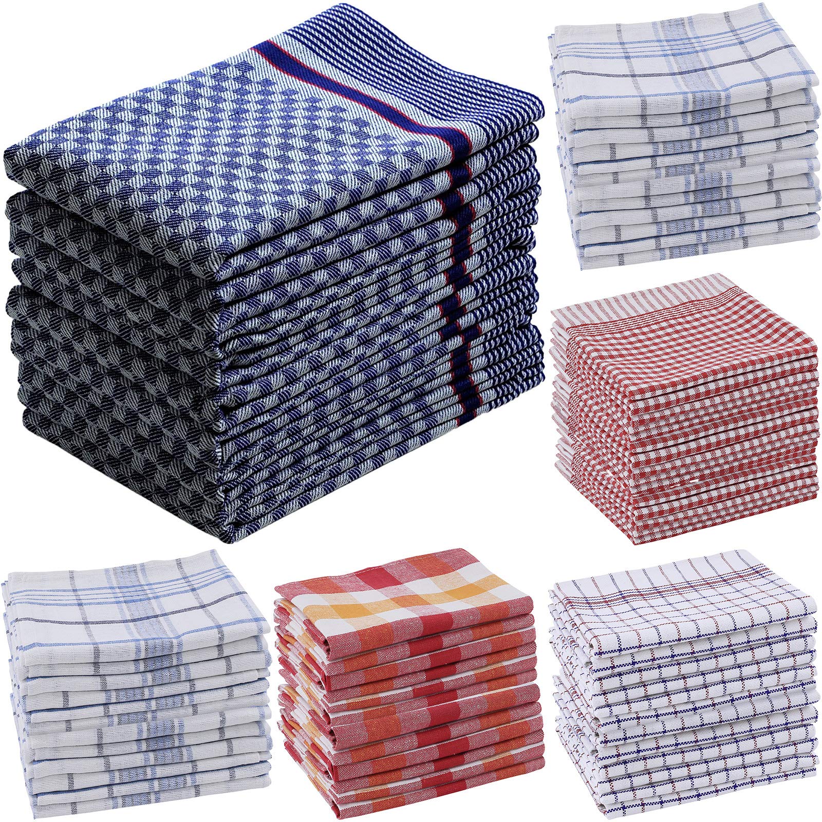 Heim24h - Juego de 5 paños de cocina, 100 x 50 cm, 100% algodón, color negro