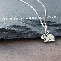 Vista 4 de KEVIN N ANNA Sterling Silver Small Rabbit Charm Necklace, 18