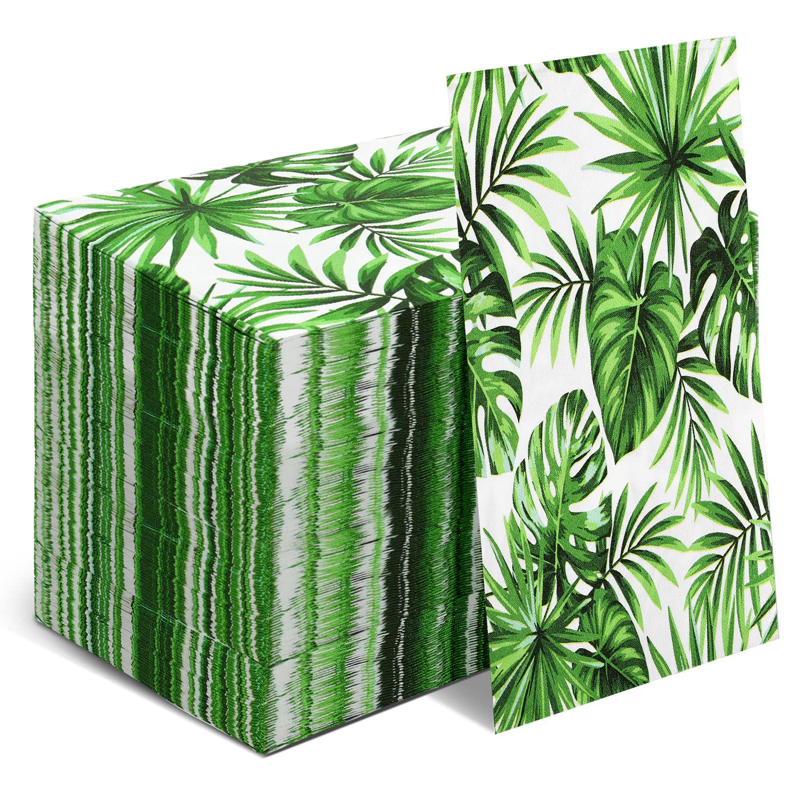 Outus 200 Palm Tree Napkins Tropical Palm Leaf Paper Napkins Guest Disposable Hand Towels Hawaiian Luau Green Napkins for Bathroom Room Holiday Wedding Birthday Bridal Baby Shower Decorative