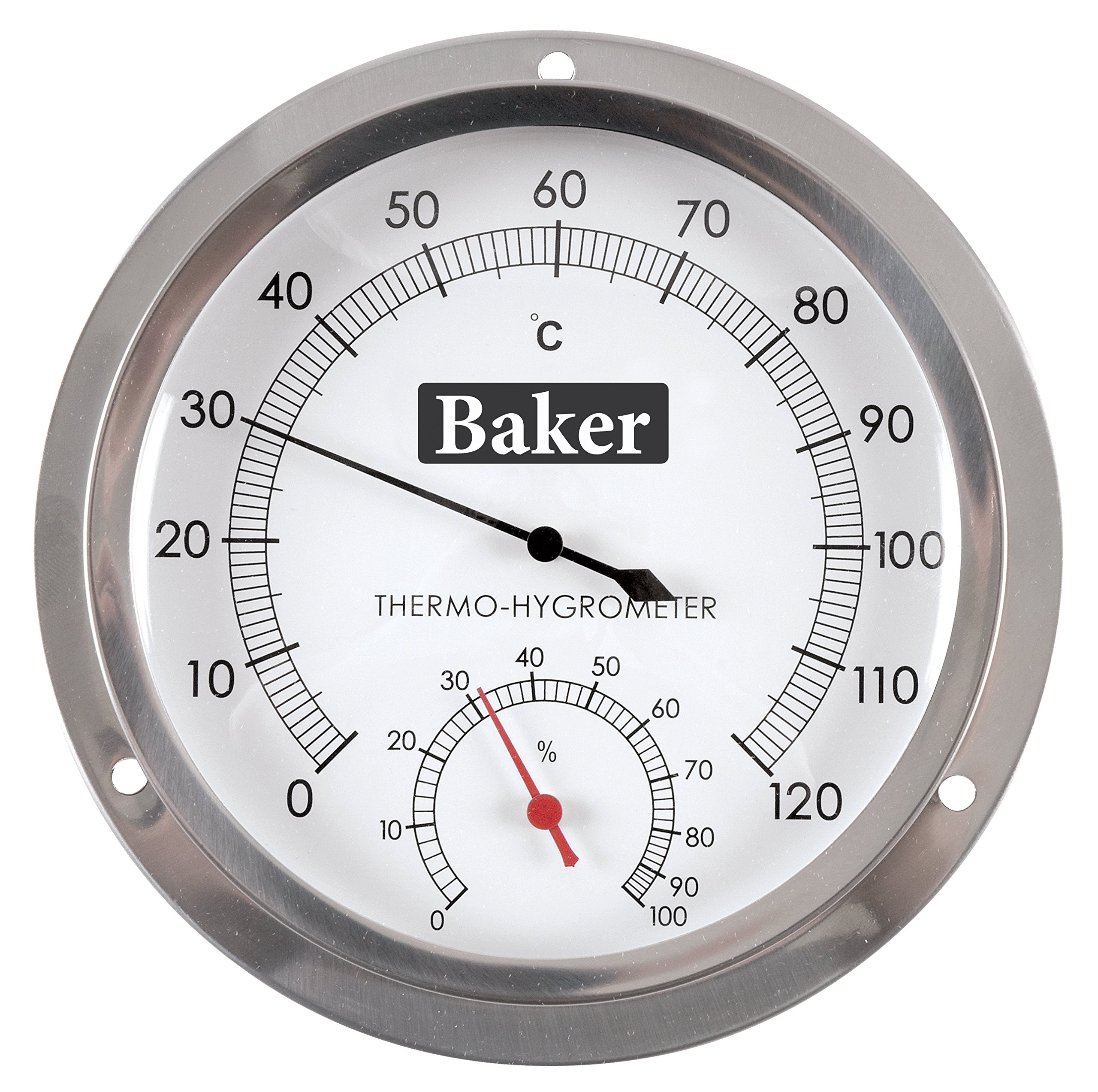 Baker Instruments B6020 Dial Thermo-Hygrometer, 0 to 120ยฐC / 0-100% RH with NIST Calibration Certificate